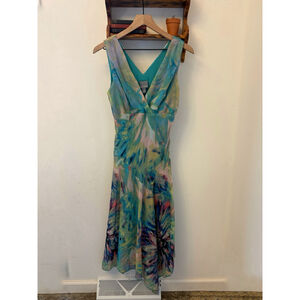 Rabbit Rabbit Rabbit Designs Watercolor Midi Dress Sz 10